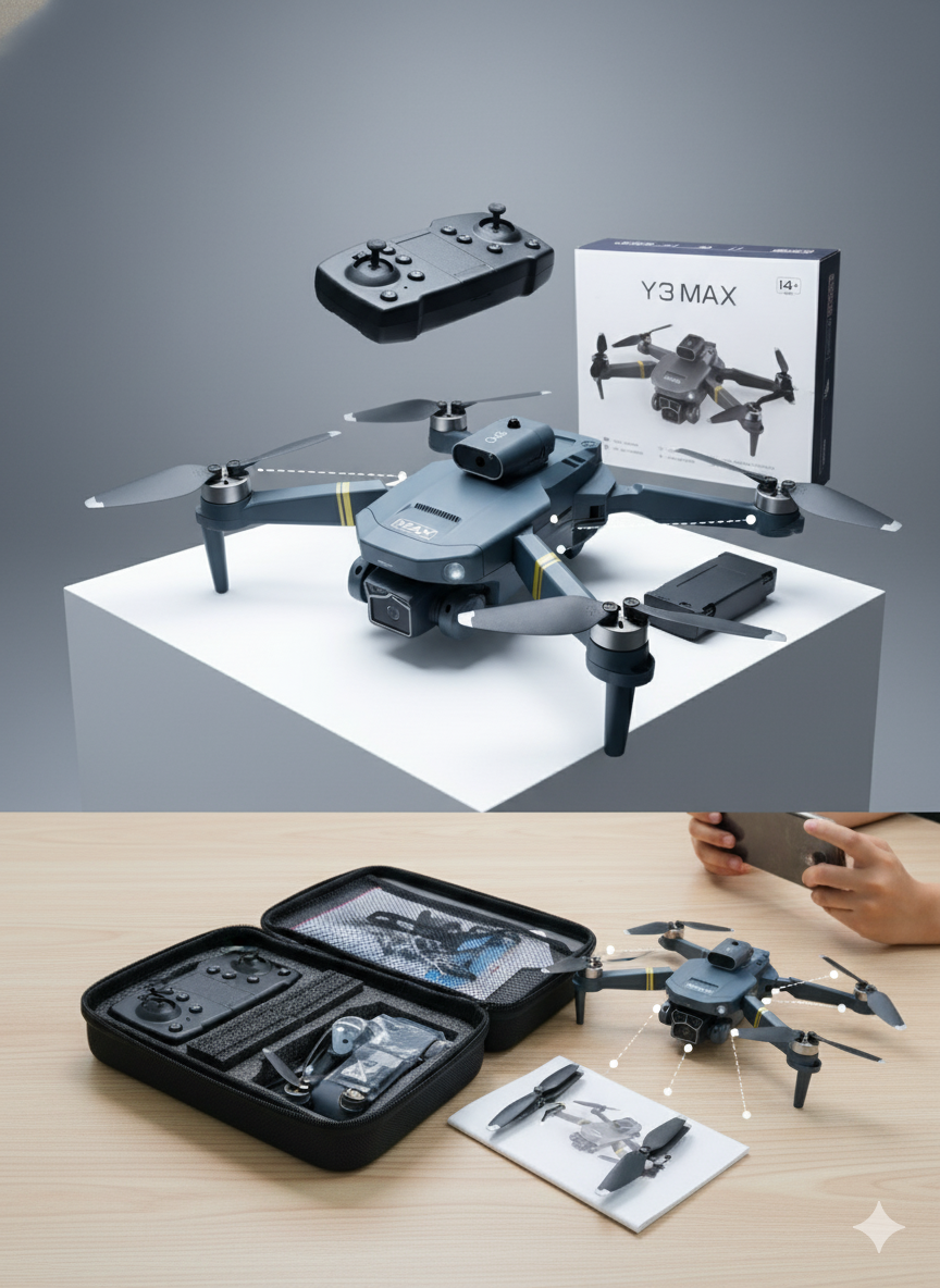 Y3 MAX Drone -  Intelligent Remote Control SMART DRONE - Black (Copy)